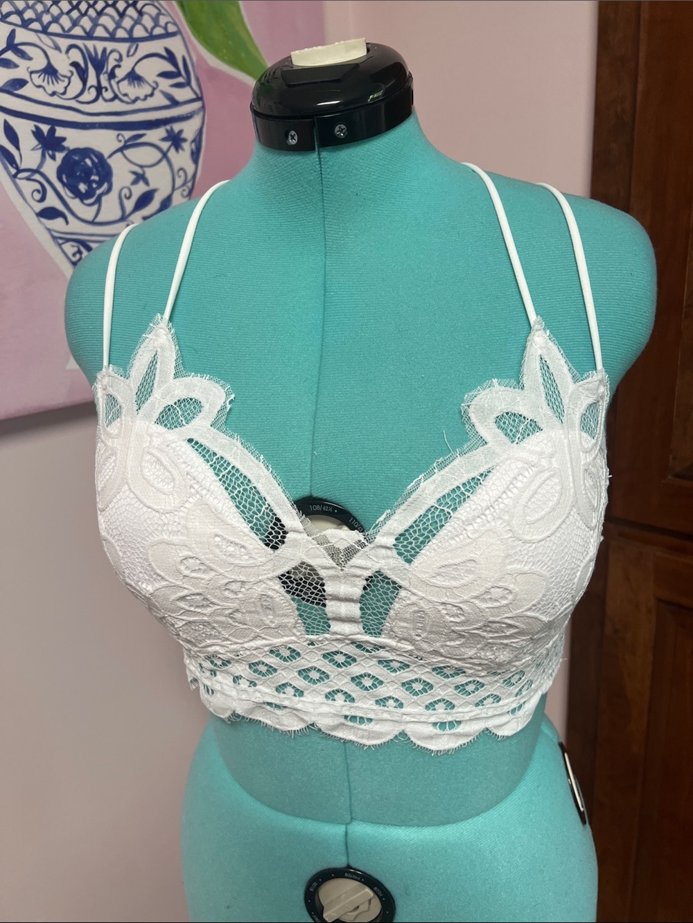 Zenana White Lace Double-Strap Bralette Top
